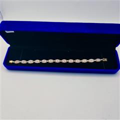 Gold-Diamond Bracelet 130 Diamonds 1.30 Carat T.W. 10K Yellow Gold 6.41g